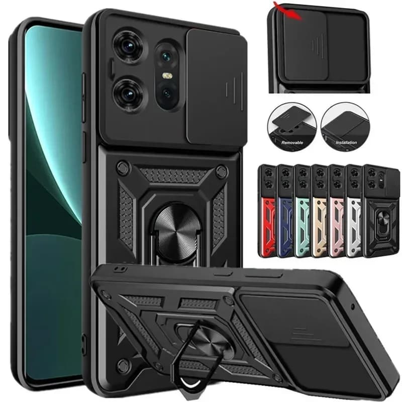 Armor Case for Motorola Moto Edge 60S 50 Pro 30 Lite Fusion Ultra 40 Neo Cover Lens Protection with Ring Magnetic Holder Fundas