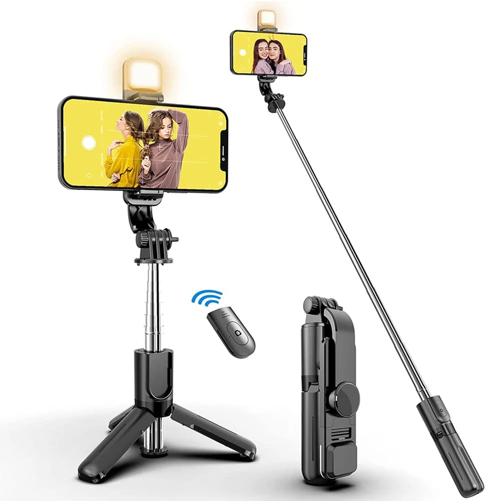 Nuovo monopiede pieghevole Bluetooth per treppiede selfie stick senza fili Bluetooth con otturatore remoto a luce LED per iPhone all'ingrosso