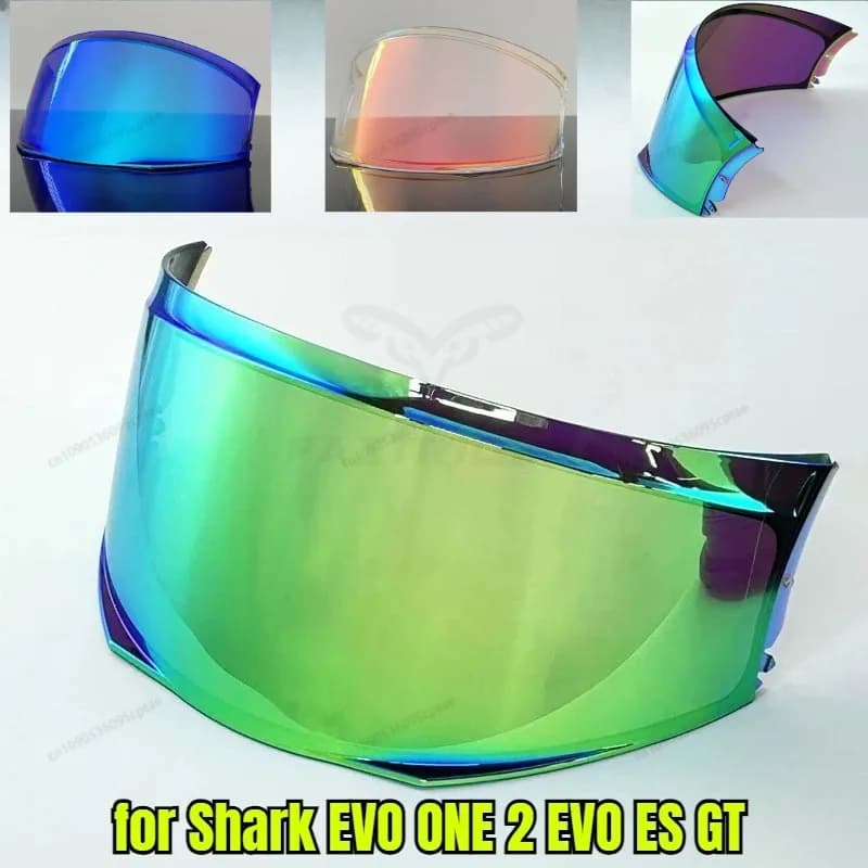 Per Visiera per casco HOT Shark EVO-ONE 2 EVO ES / EVO GT Visiera per casco moto Occhiali Placcatura Argento Rosso Lente di ricambio