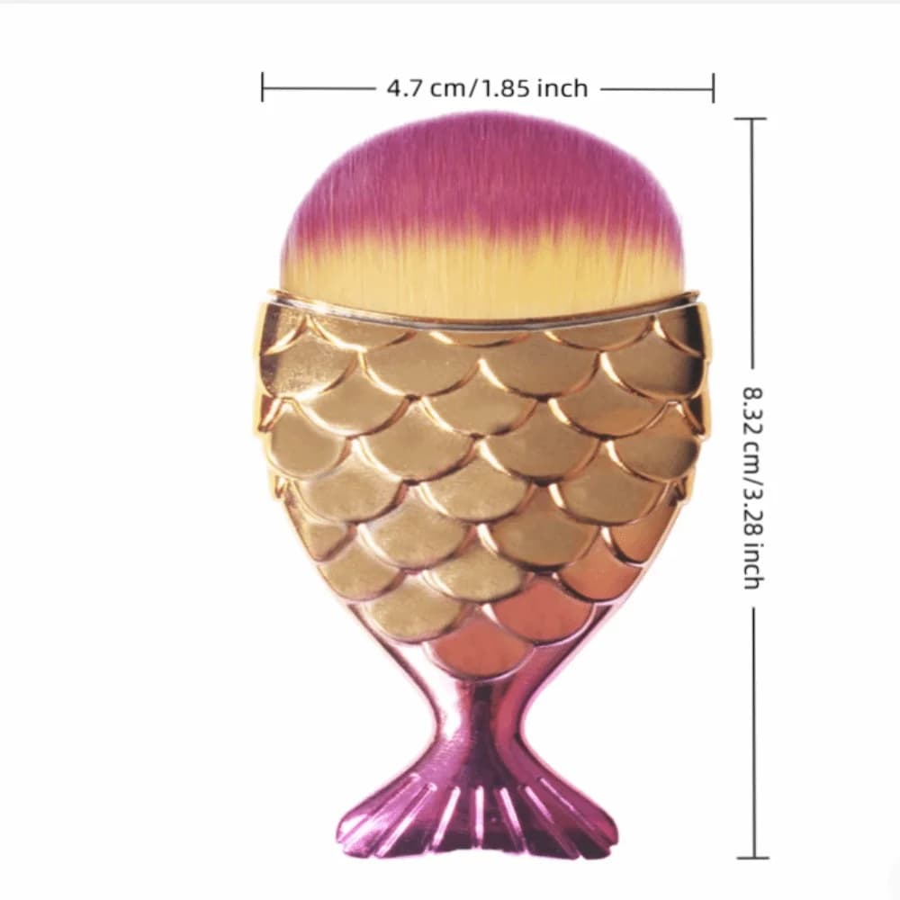 Spazzola Morbida in Fibra Artificiale per Pulizia Unghie, Strumento Cosmetico, Rimuovi Polvere per Nail Art, Spazzola a Coda di Pesce, Pennello per Trucco con Fibre Delicate