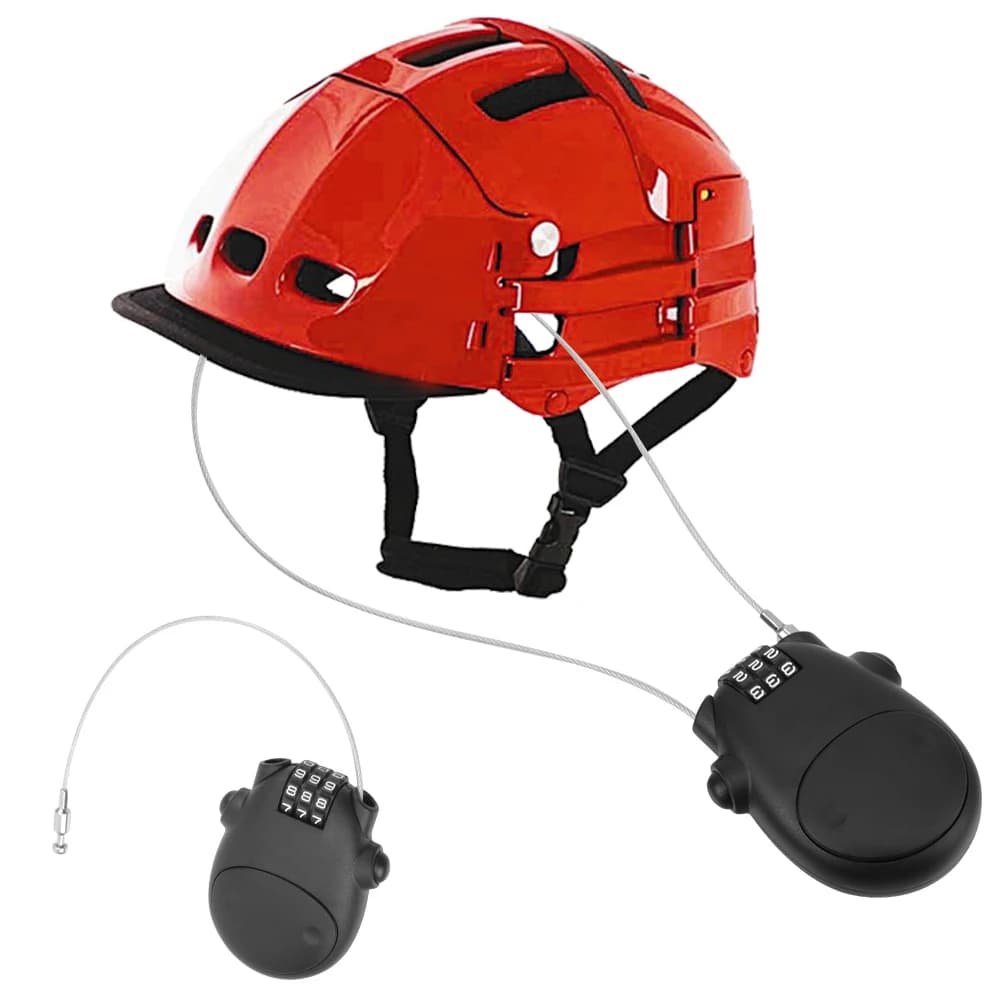 Lucchetto a combinazione per casco da moto, antifurto, con cavo metallico telescopico, lucchetto a combinazione con cavo, strumenti per lucchetto a combinazione
