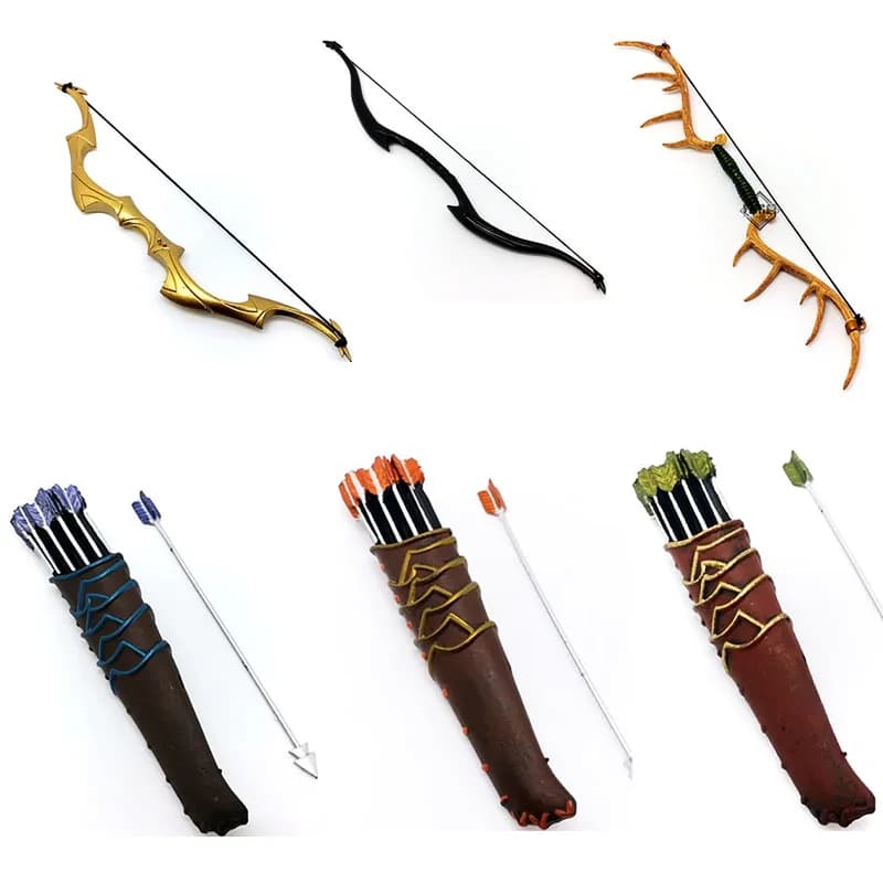 1/2 scala Elf Soldier Mini fai da te arco e freccia modello 7 pollici accessori per bambole mobili collezione di giocattoli Display regalo