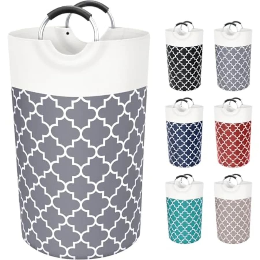 Large Laundry Basket Laundry Hamper Bag Washing Bin Clothes Bag Collapsible Tall with Handles Waterproof Travel Bathroom Colleg