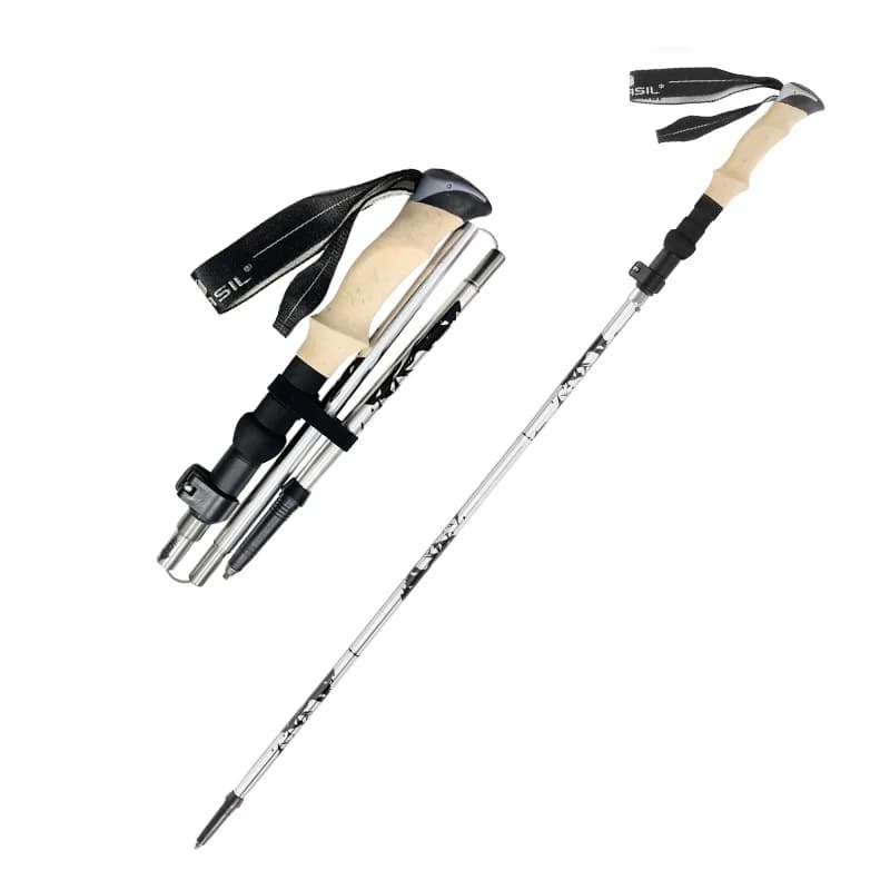 Anti-shocket walking poles for outdoor hiking in 110CM aluminum telescopic climbing sticks by Trekking ultralight walking rods