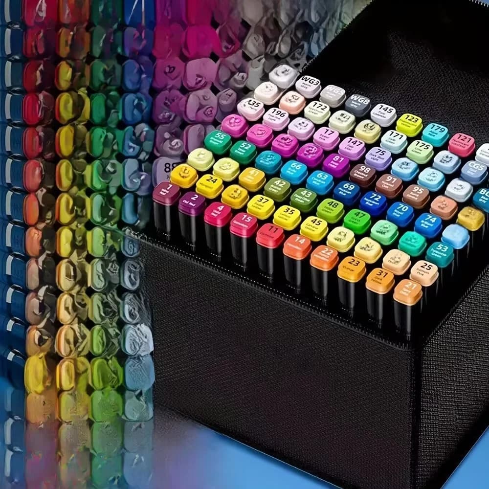 24/36/48/60/80/168/204 Pcs Dual Tip Felt Marker Pen Set - Art Supplies for Comics & Sketching, Perfect Christmas & Birthday Gift