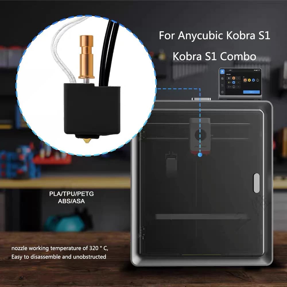 Kit di Aggiornamento Hotend 320 per Anycubic Kobra S1/S1 Combo ° Testina di stampa bimetallica Heatbreak Hotend C per Kobra S1 S1C - Accessori per stampanti 3D