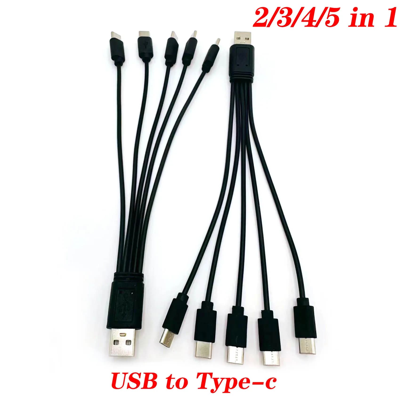 Cavo USB C 5 IN 1 0,2 M 2A Porta di ricarica da USB a tipo C per cavo di ricarica per telefono cellulare di tipo C Multifunzione universale