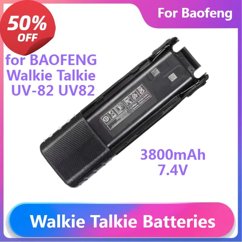 Batterie Walkie Talkie per BAOFENG Walkie Talkie UV-82 UV-8D UV-89 UV-82HP UV-82XP Batteria per radio bidirezionali 3800mAh
