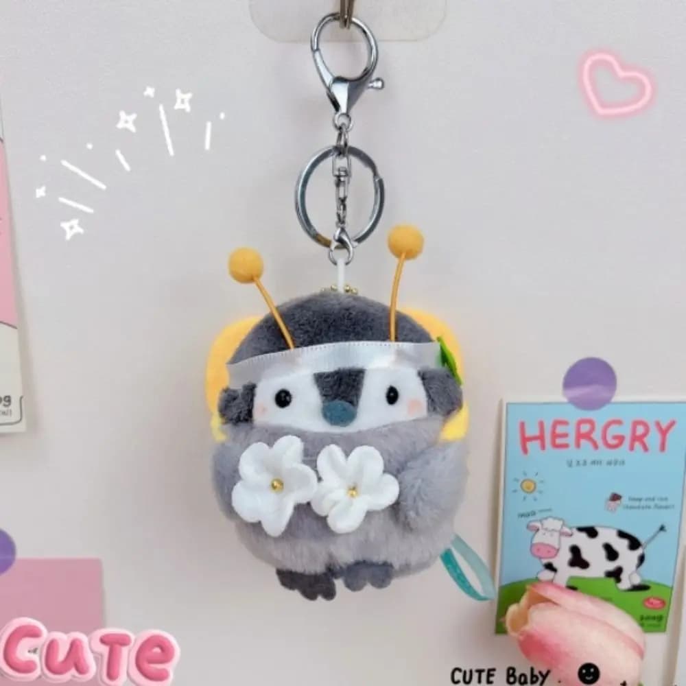 Portachiavi pinguino cartone animato Lucky Koi Piccola anatra Animale Pinguino Peluche Pane Ape Morbido Pinguino Ciondolo Zaino Decor