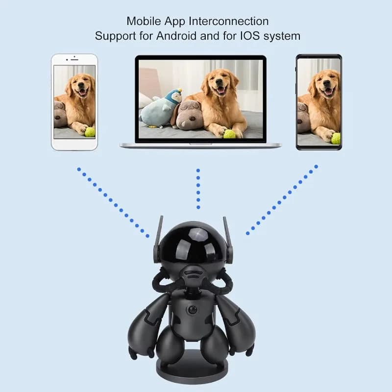 Telecamera di Sicurezza Domestica con Controllo App, Audio Bidirezionale, Rotazione e Inclinazione | Baby Monitor, Rilevamento del movimento, Visione notturna a infrarossi