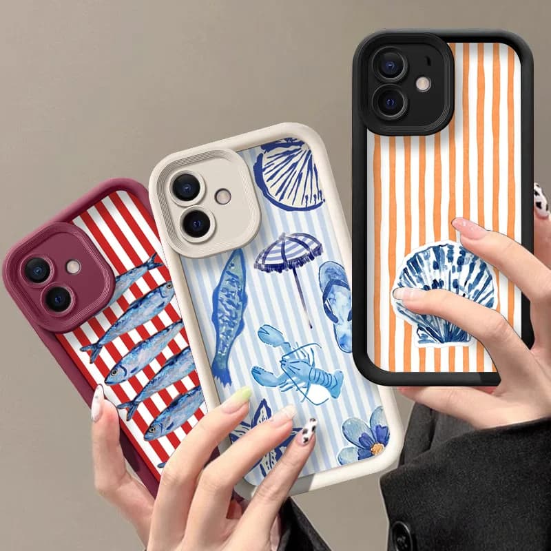 Funny Sardines Color Fish Marine Life Crabs Phone Case for OnePlus Nord 15 13 12 11 10 R 4 3 2 CE5 CE4 CE3 Lite ACE2 ACE3 Cover