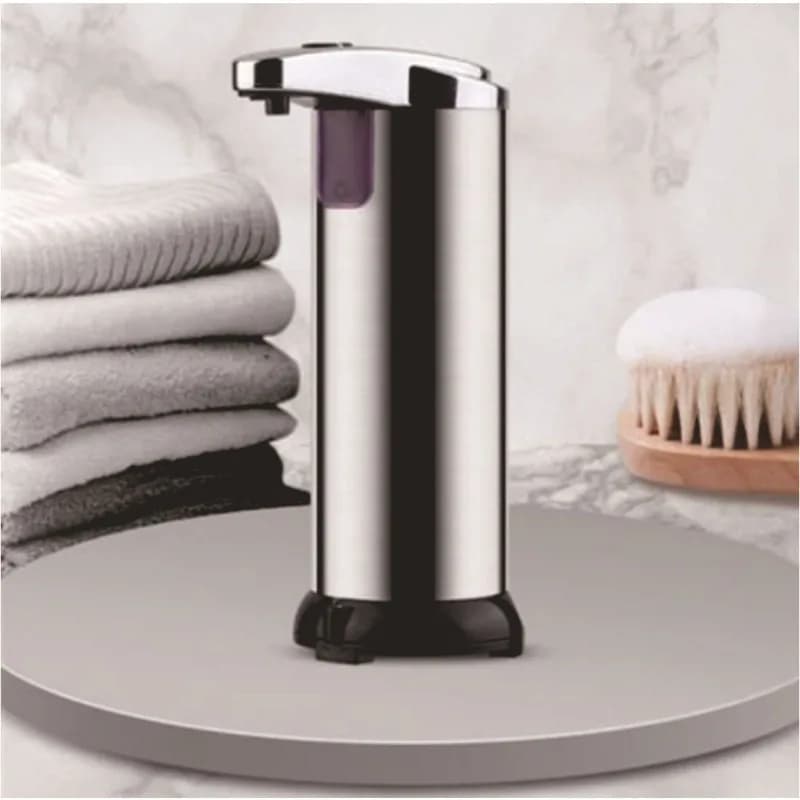 Dispenser Automatico di Sapone a Induzione Infrarossi in Acciaio Inossidabile, Erogatore Automatico di Igienizzante per Mani
