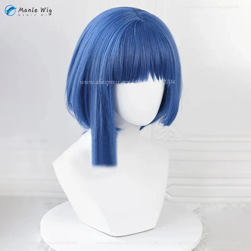 e;5'v\7,j/3;Anime Yamada Ryo Cosplay Wig Blue Gray 32cm Short Wigs Heat Resistant Synthetic Hair Halloween Party Wig8'j.9\k;5,h/
