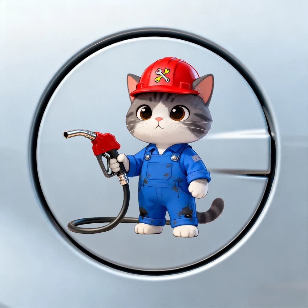 Adesivo Decorativo per Tappo Carburante a Forma di Gatto, Impermeabile e Autoadesivo in Vinile, Ornamento Durevole per Auto, SUV e Moto