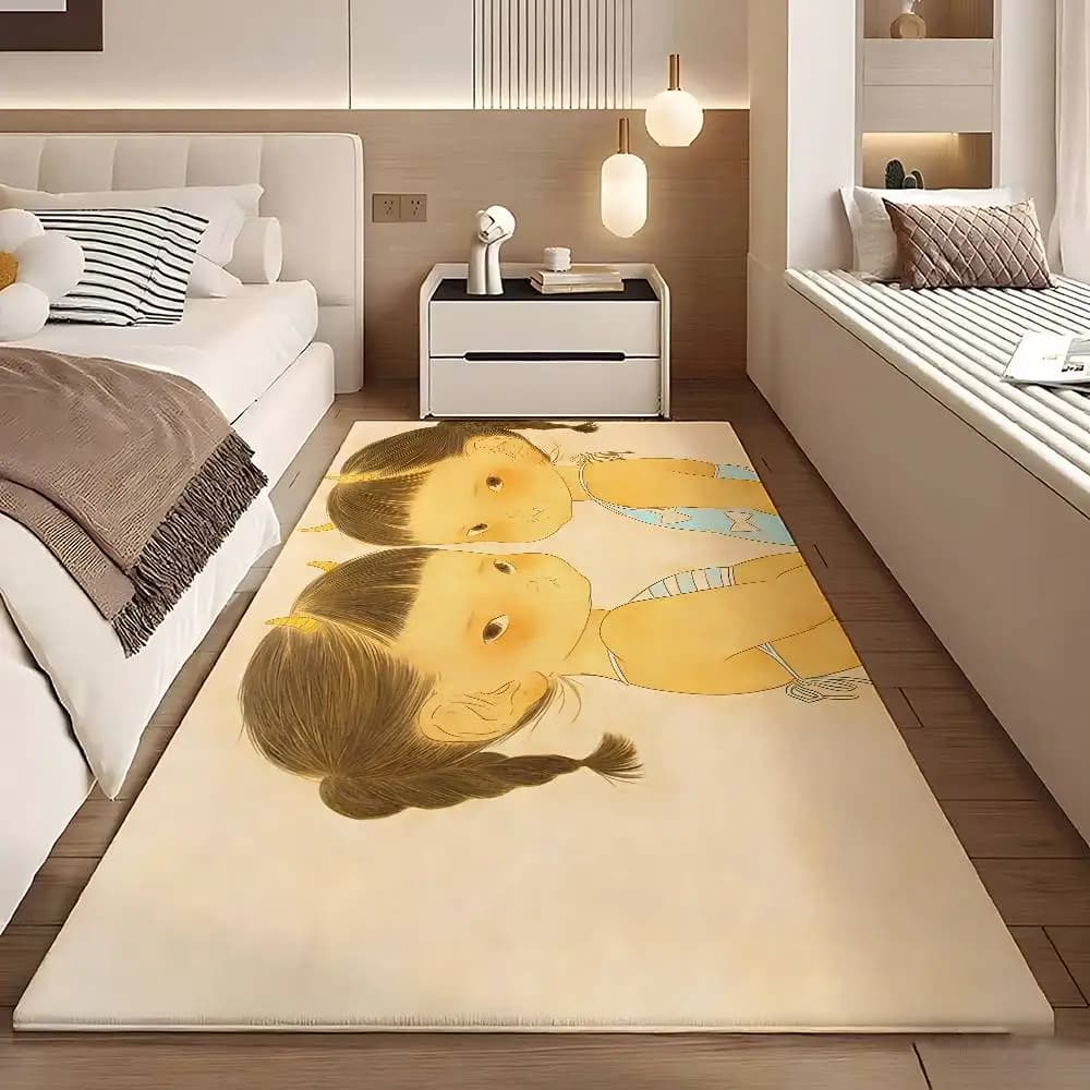Y-Yoshitomo-N-Nara Dream-Doll Cartoon Floor Mats Home Laundry Rug Carpet For Living Room Decor Lounge Area Anti-slip Foot Mat En
