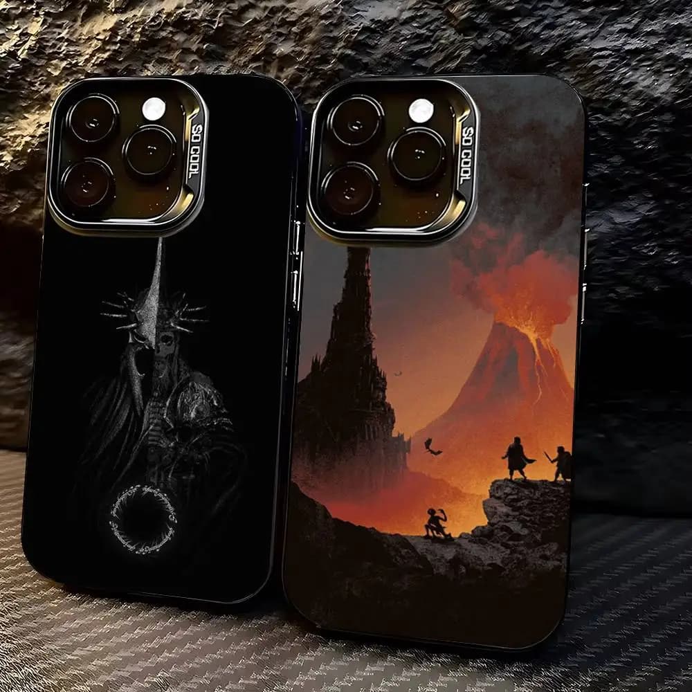 The L-LordS R-Rings Phone Case For iPhone 17,16,15,14,13,12,11,Pro,Max,Plus Soft Black Cover