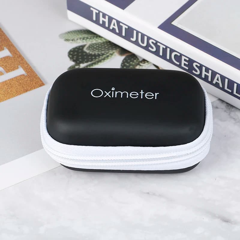 1Pc Black Storage Bag for Finger Pulse Oximeter Reasonable Design Strong Space Protective Cover Zipper Hard Bracket Accessories