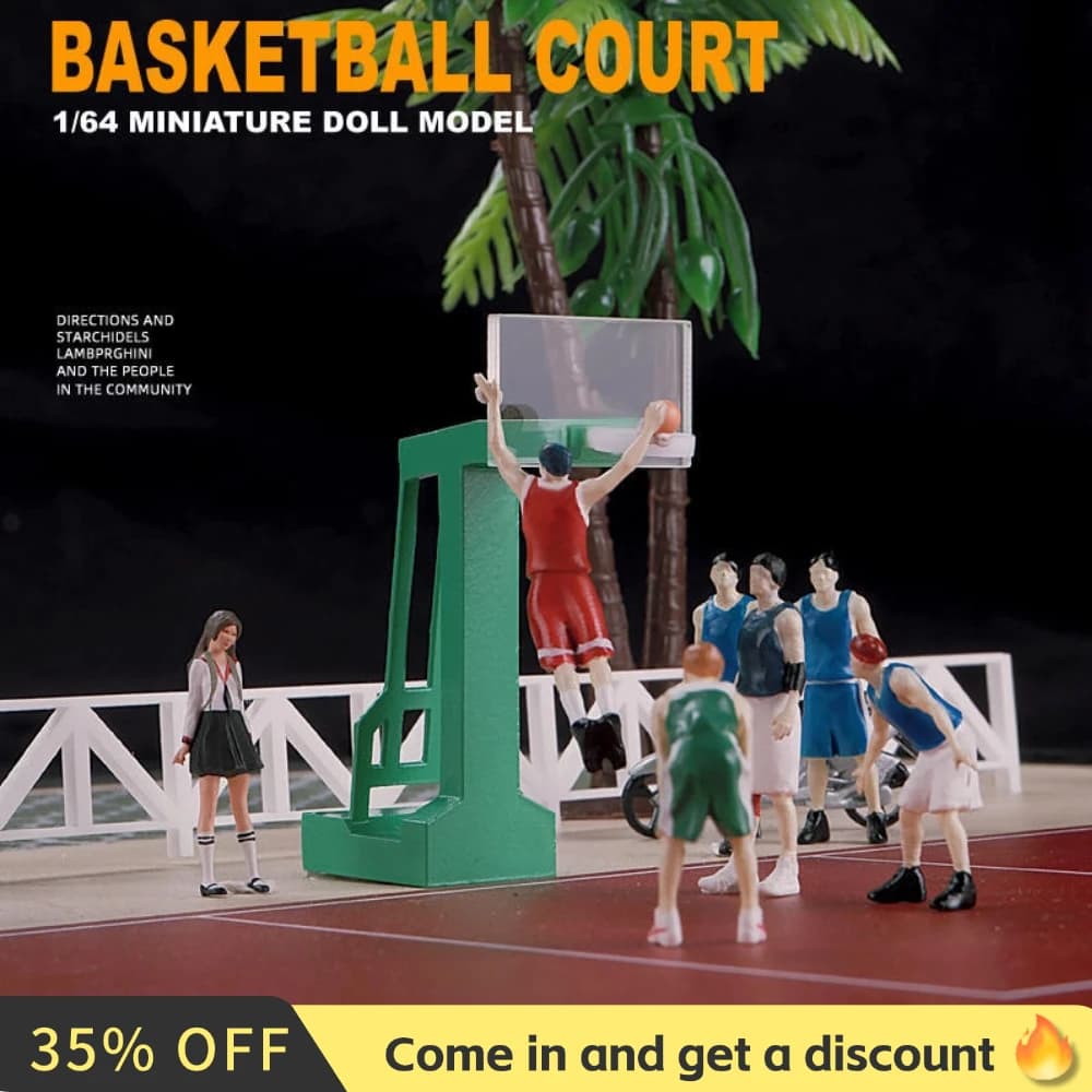 Kicarmod 1/64 modello in scala Figurine giocatore di basket bambola da collezione figura squisita per i fan in scala modellino di auto