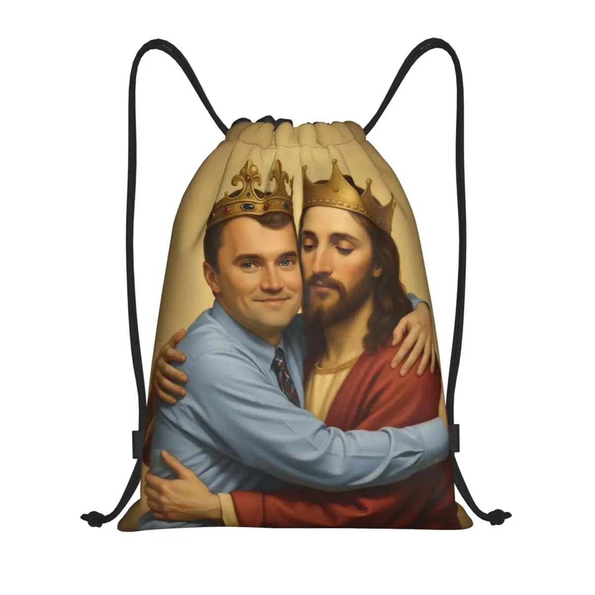 Charlie Kirk Abbraccio Dio Zaino con coulisse Sport Palestra Sackpack Borse con corde per yoga