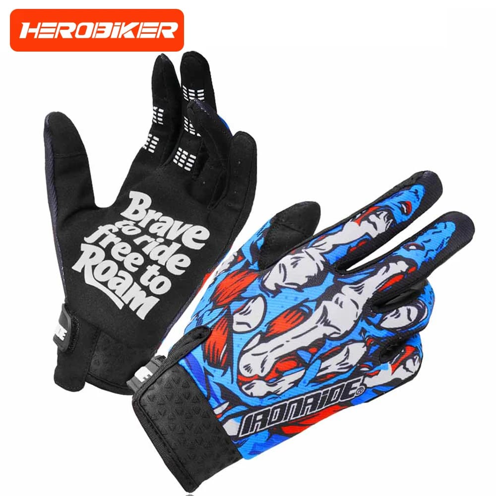 Motocross Gloves Anti-Slip Touchscreen Compatible Full Finger Summer Bike Riding Gloves Lightweight for Men Women Outdoor Sport