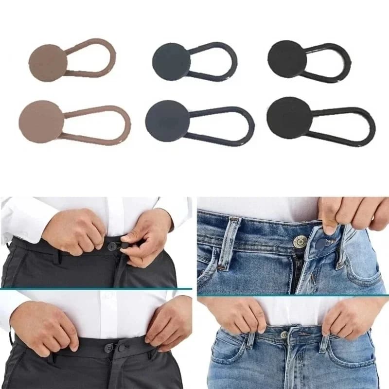 6PCS 15mm/18mm Pants Extender Buttons Flexible Waist Extenders for Black Blue Khaki Jeans Pants for Women & Men Pregnancy Jeans