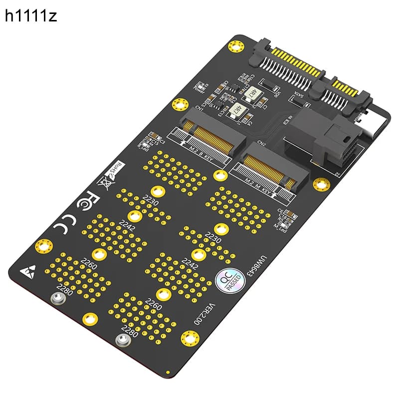 Adattatore SSD M.2 NVME Chiave M a SFF-8643 con alimentatore di tipo C + Chiave M.2 SATA B a SATA3.0 Riser per SSD 2230 2242 2260 2280 M2