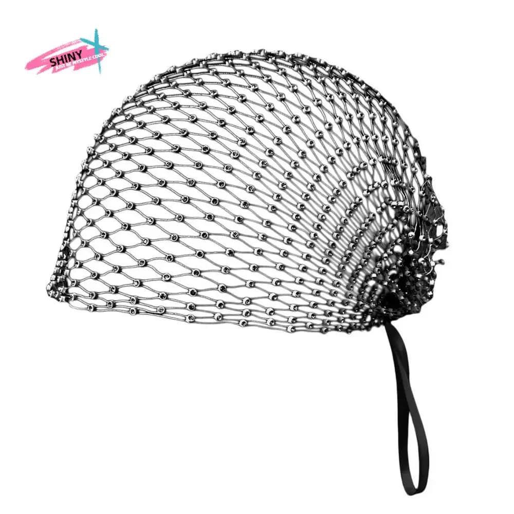 Copricapo da rete da pesca in stile europeo americano Berretti elastici regolabili Scava fuori copricapo da sposa scintillante Cerimonia di nozze