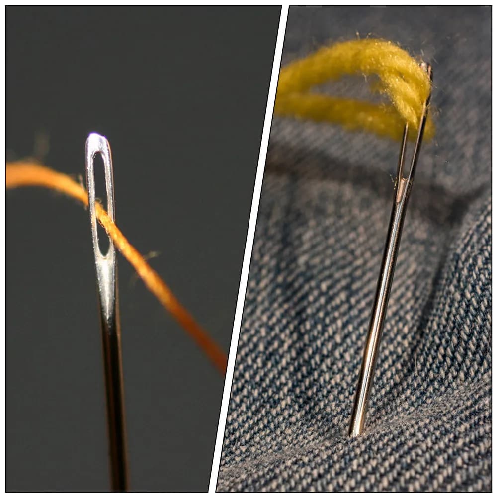 Set di aghi da ceratura a punta smussa con occhiello largo, in metallo, per cucito e lavori a maglia, per maglioni, cappelli, sciarpe, calze