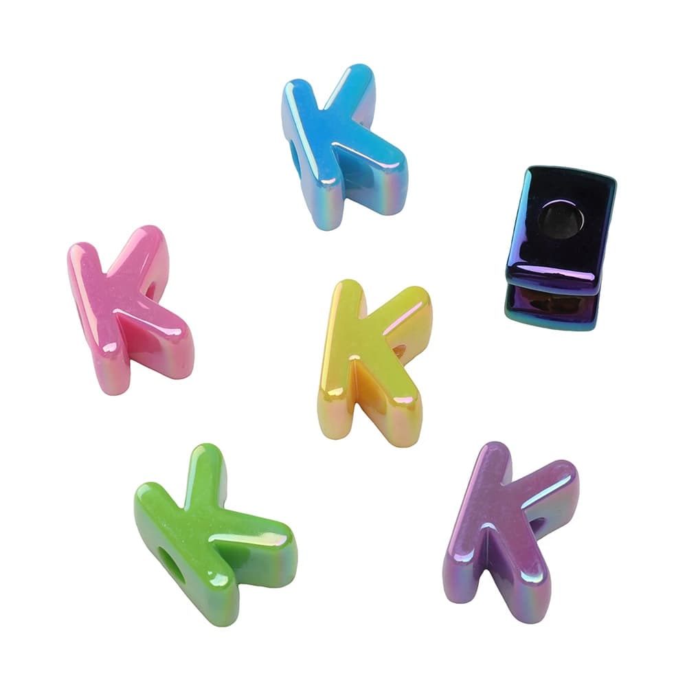 5 pz/lotto AB Colore Acrilico Lettera Perline Misto Casuale Perline Del Distanziatore per Braccialetti FAI DA TE Collane Orecchini Creazione di Gioielli Forniture