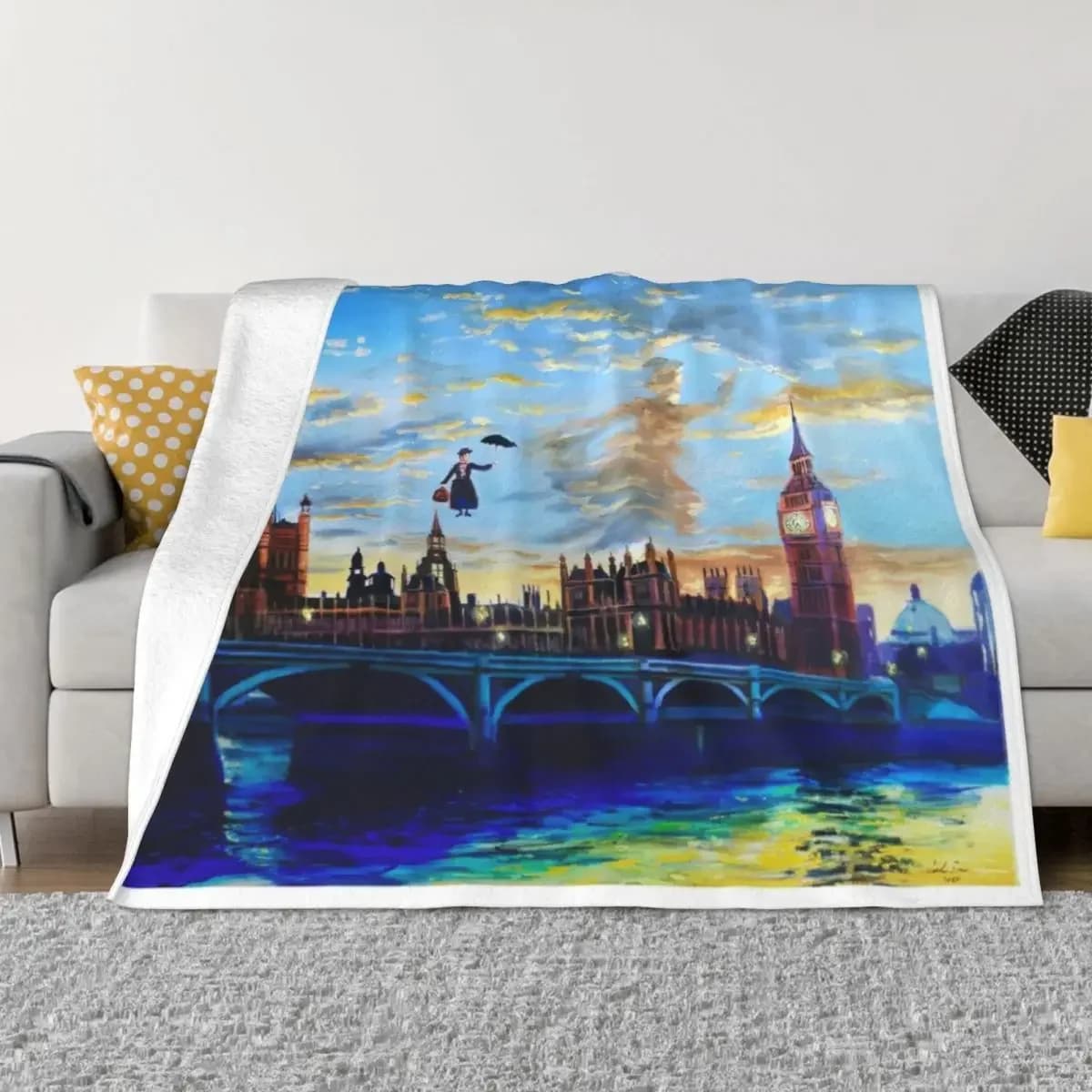 Mary Poppins returns to London Throw Blanket For Sofa Thin Designers Sofas sofa bed Blankets For Sofas Blankets