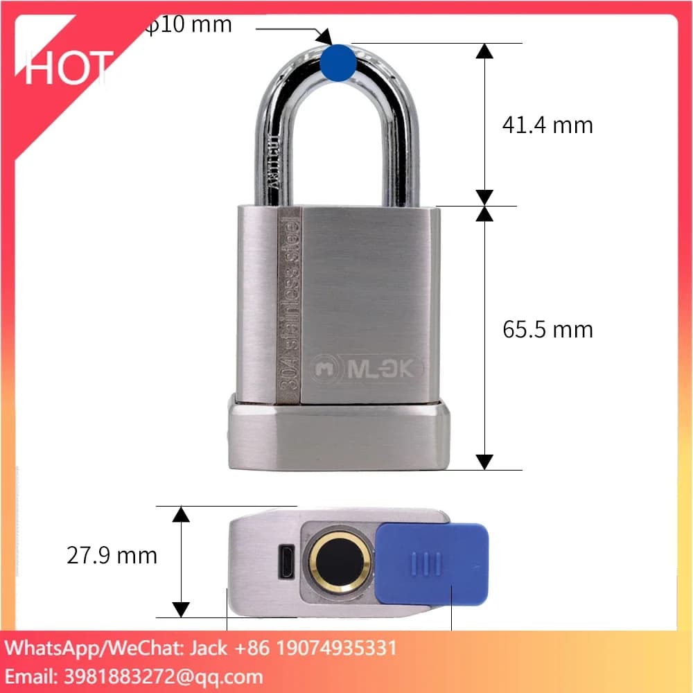 Lucchetto Intelligente MOK 304 in Acciaio Inox per Esterni, Impermeabile, con Impronta Digitale, Wi-Fi, Compatibile con Tuya Smart Lock, Accesso Sicuro con Impronta Digitale