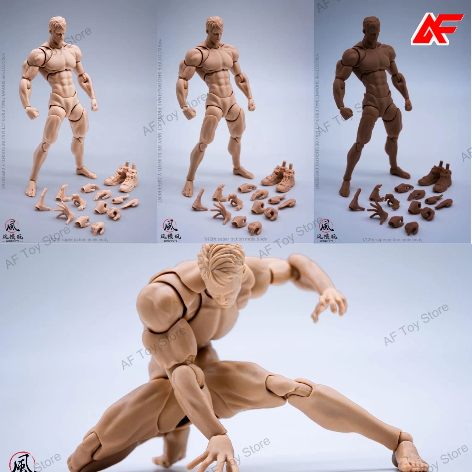 Giocattoli del vento Scala 1/12 Corpo Muscolare Maschile Bambola Mobile Super Flessibile 16 Centimetri Action Figure Giocattoli di Modello