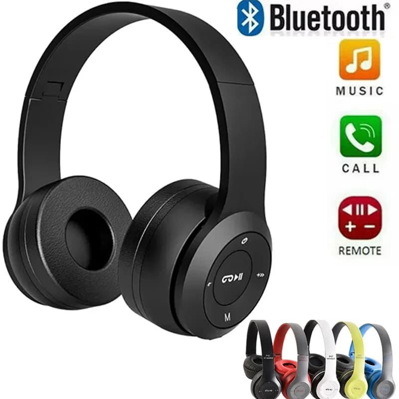Cuffie Bluetooth senza fili con microfono, cuffie con cancellazione del rumore, auricolari con audio stereo 3D, cuffie da gioco sportive per PC portatili