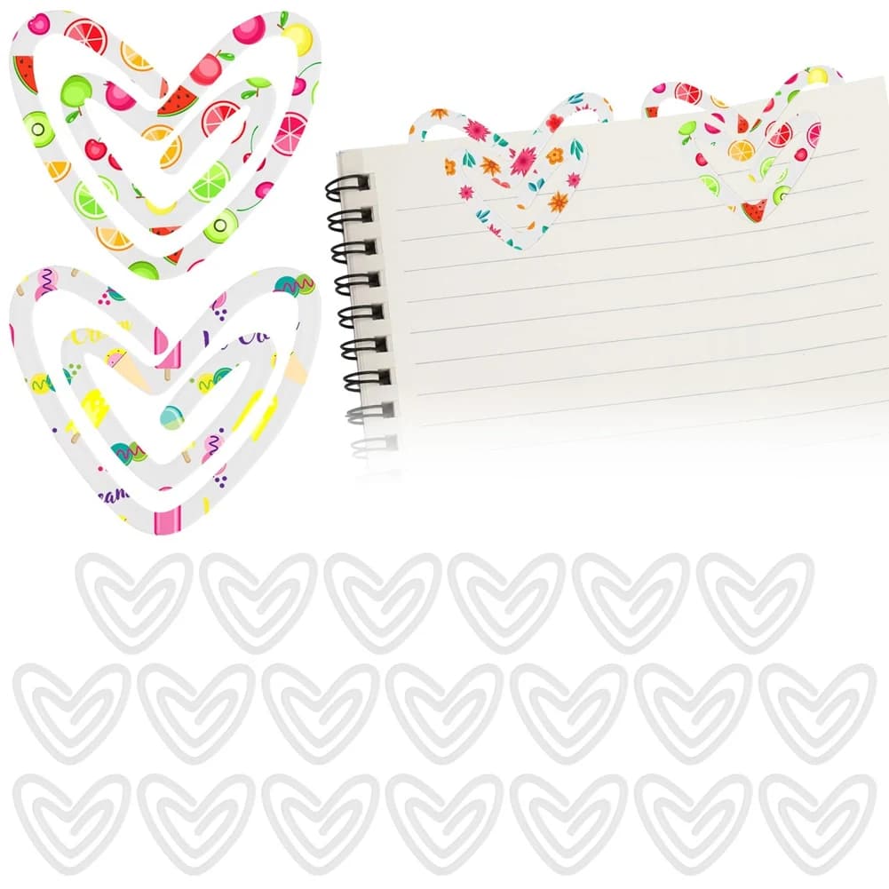 MLGB-20 clip di carta jumbo per sublimazione acrilica a forma di cuore, 3,1 x 2,7 pollici, modelli di graffette vuote fai da te