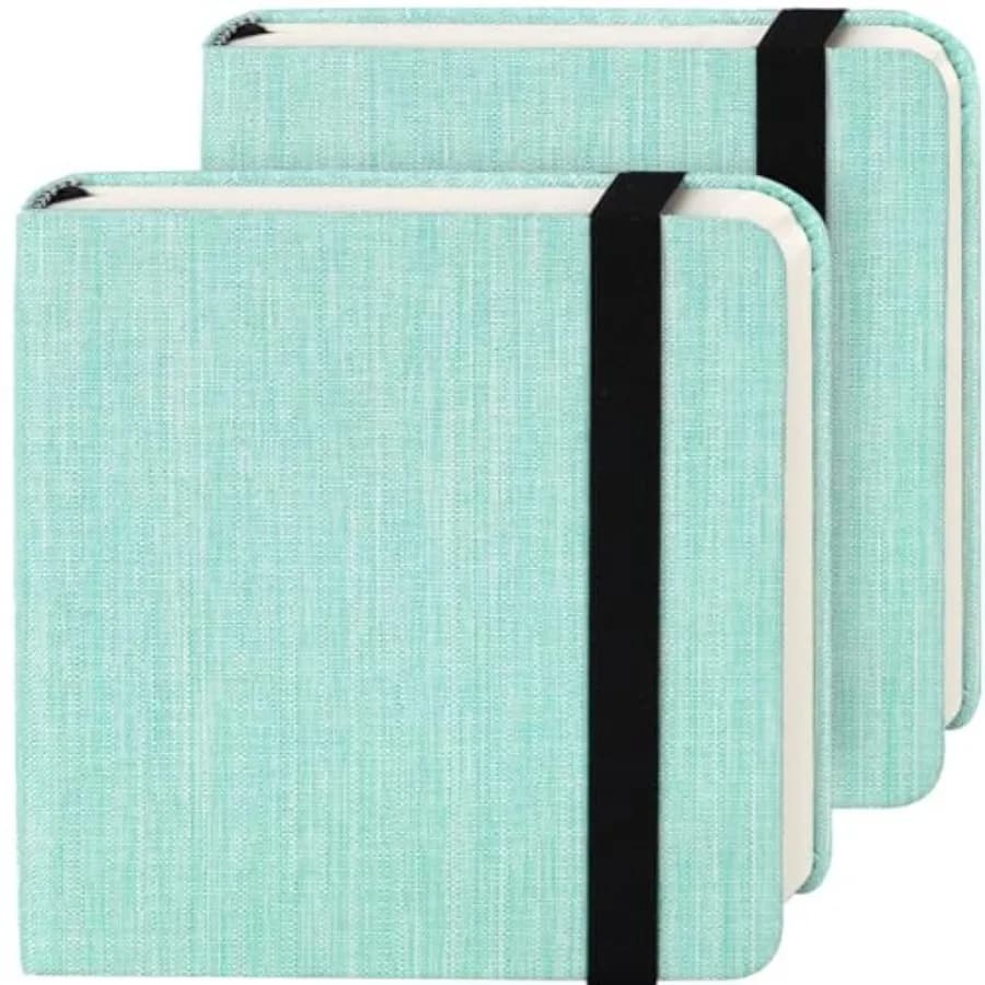 Hot Press Watercolor Journal 2 Pack, 4.7"x4.7" 48 Sheets Total, 100% Cotton Smooth Paper 300gsm/140lb, Acid-Free Sketchbook Set