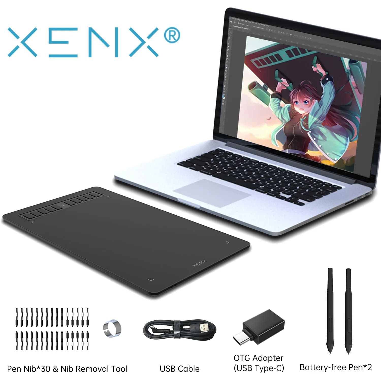 XENX P3-1060B 10x6.22 Inch Drawing Tablet Graphics Pen Tablet for Design Illustration Painting