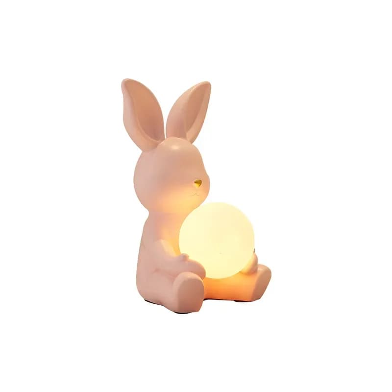 Lampada da scrivania per matrimonio, camera da letto per ragazza, comodino, luce notturna romantica, creativa, di fascia alta, cartone animato, con orecchie grandi, ornamento di coniglio, lampada semprebright