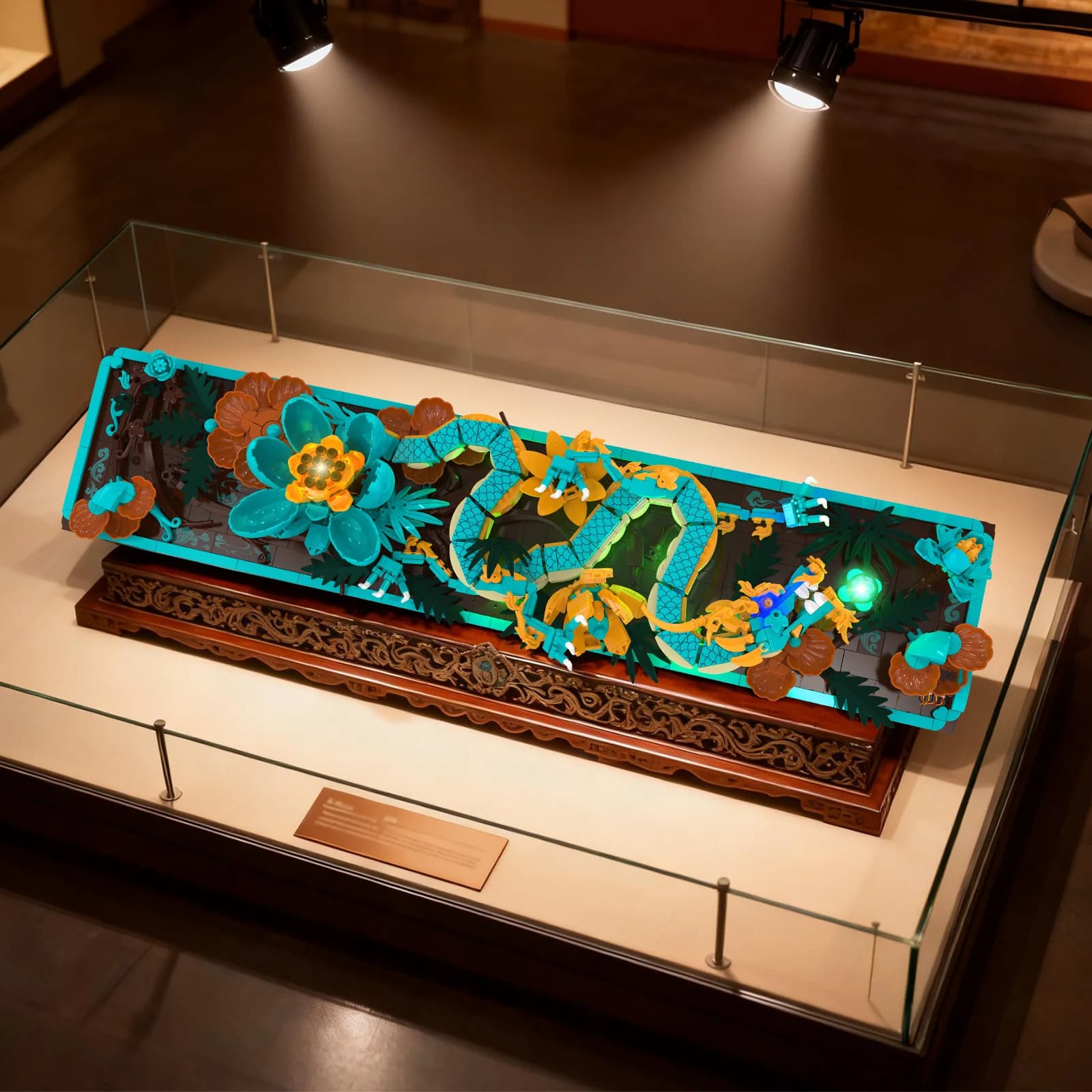 Set di Costruzioni a Blocchi Drago Mitico con Luci LED per Adulti, Cornice per Arte Murale, Set da Costruzione per Decorazioni Casa e Ufficio, Regali