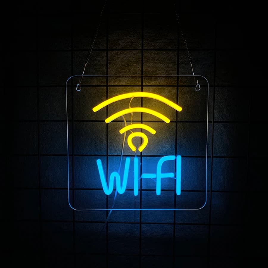 Insegna al neon a LED Wi-Fi, utilizzabile per la decorazione della parete, alimentata tramite USB, per camera da letto, sala giochi, bar, club, ufficio, caffetteria, lampada da parete per hotel.