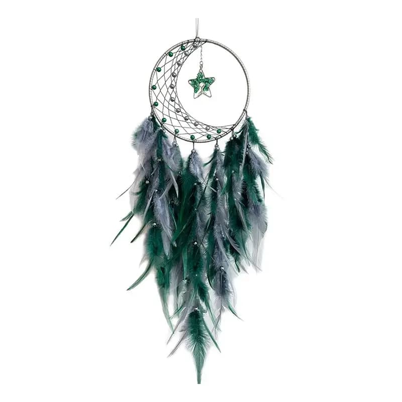 AEE8-Feather Dream Catcher For Bedroom, Dream Catcher With Star Pendant, Dream Catcher For Wall Hanging Craft Gifts