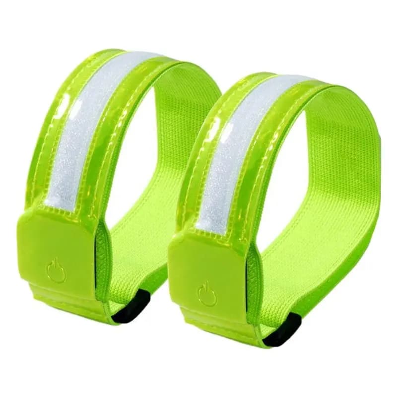 B50B-LED Light Armband Bracelet USB Charging Luminous Night Safety Belt For Outdoor Sports Running Cycling 2PCS