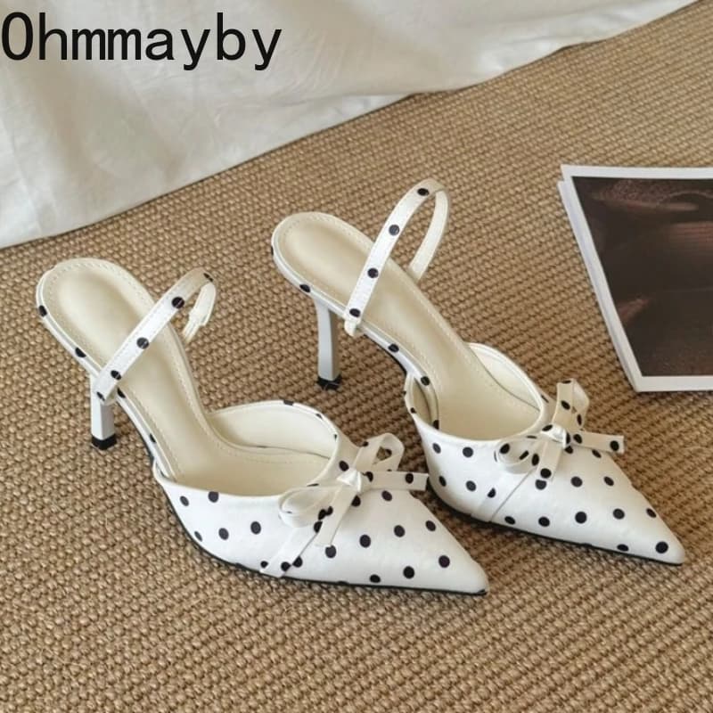 Women's High Heel Sandals, Model 2026 Summer, Mules Elegant with Butterfly Bow, Party Shoes