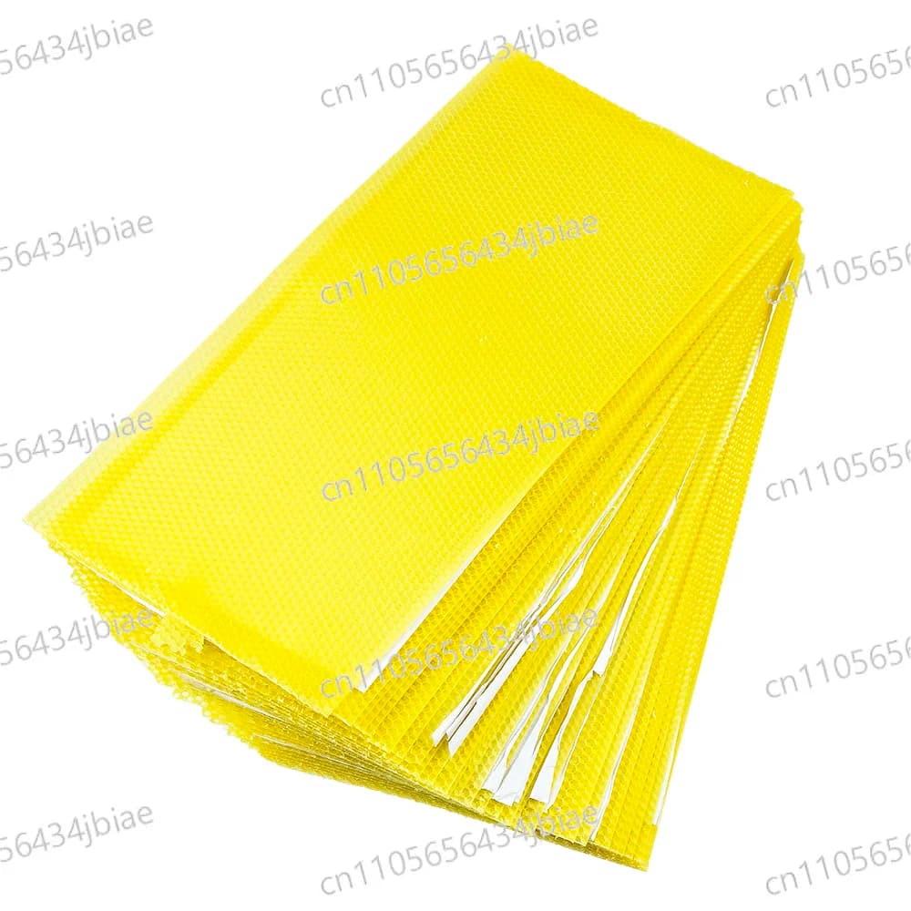 Materiale per Nidi d'Api Golden Bee, Fogli di Cera d'Api 90% Pura, 30 Pezzi, Fondo per Nido d'Api, Forniture per Apicoltura 41.5x19.5x0.3cm