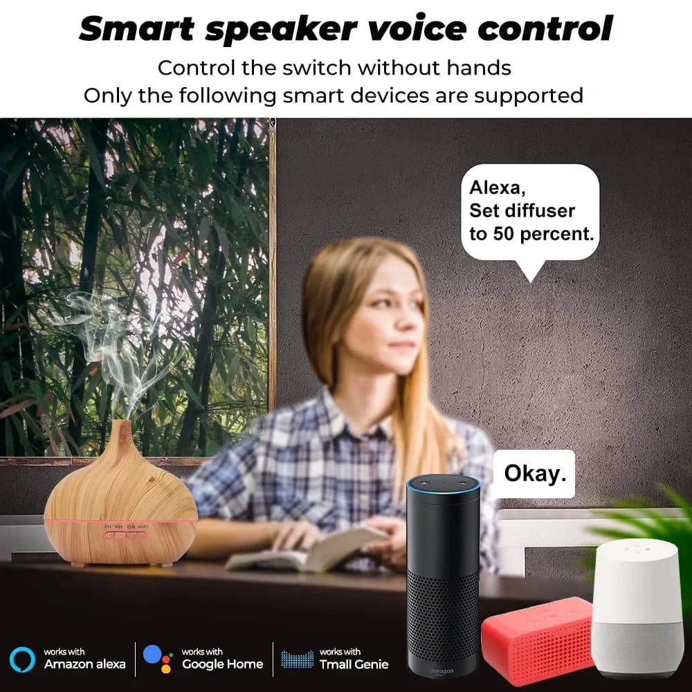 Tuya WiFi Smart Air umidificatore diffusore di olio essenziale aromaterapia umidificatori ad ultrasuoni umidificatore a nebbia fredda