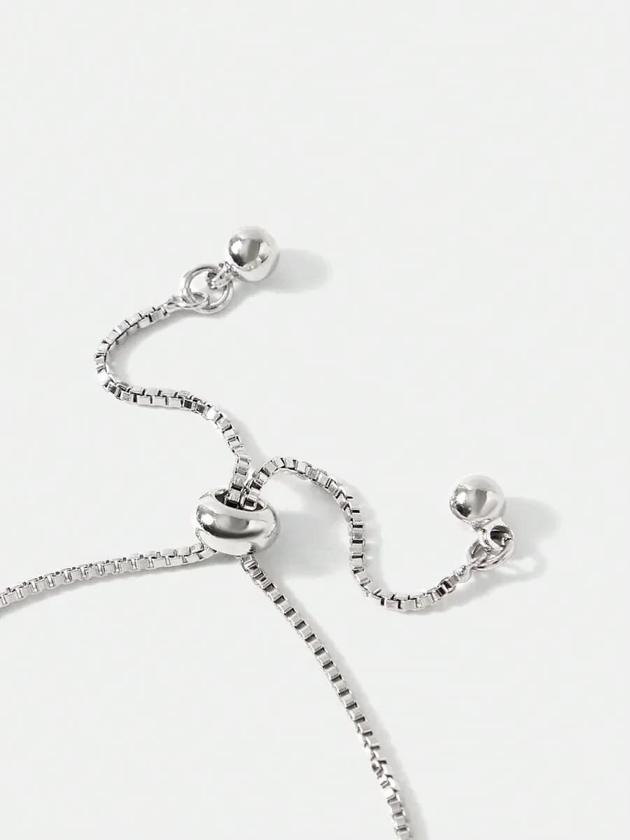 Bracciale a catena con zirconi cubici a forma di foglia con cursore regolabile