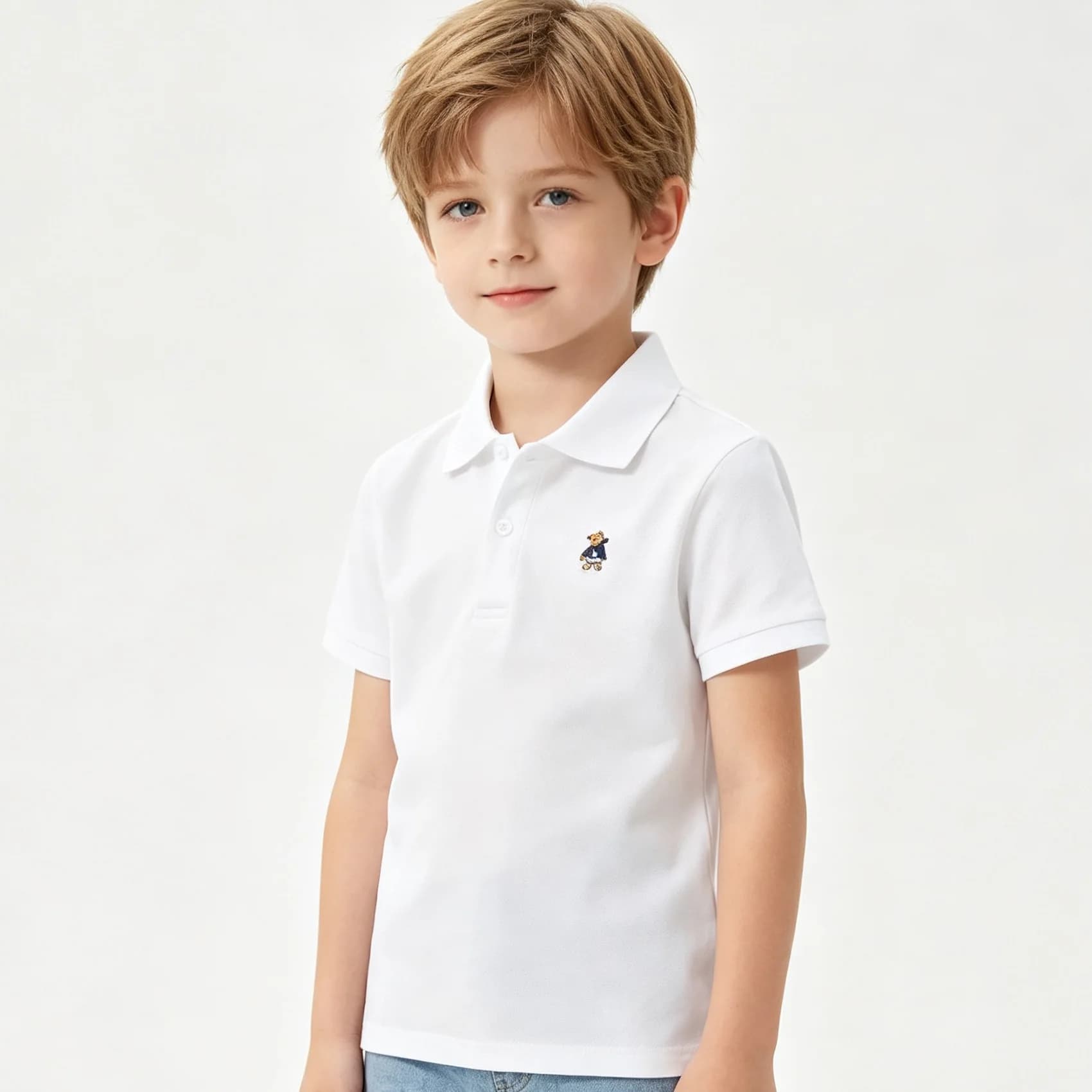 White Boys Polo Shirts Children Polo's Tops Short-Sleeve Rugby Shirt Summer Baby Boy Clothes Golf Shirt Cotton Jersey Tees