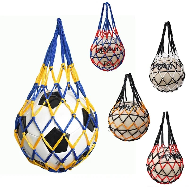 Borsa da rete da calcio 1PC Borsa da stoccaggio in nylon audace Palla singola per trasporto attrezzatura portatile Borsa da pallavolo per calcio, basket, sport all'aria aperta