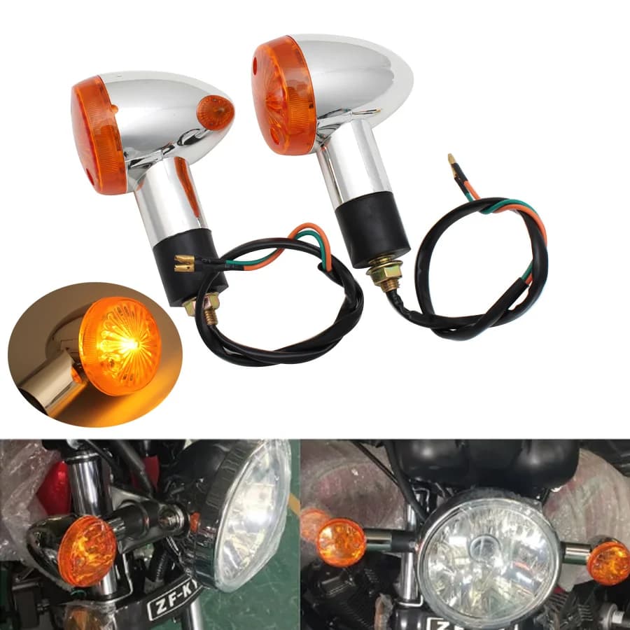 Indicatori di direzione universali anteriori posteriori da 10mm per moto per Honda Harley Kawasaki Suzuki Yamaha Street Standard Custom Bike