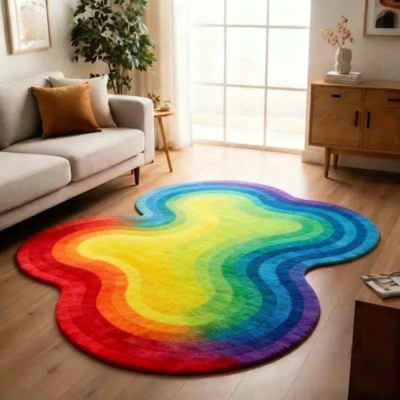 Tappeto VIKAMA Dopamine Colour che mantiene il calore, antiscivolo, per soggiorno, divano, comodino, camera da letto, decorazioni per la casa