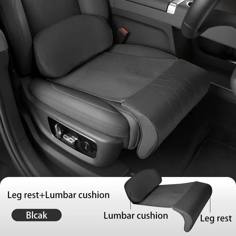 Nappa Leather Leg Support Extension Seat Cover Memory Foam Extender Cushion With Backrest Car Interior Accessories Universal Car